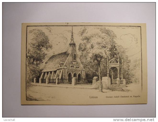 Lützen. - Gustav-Adolf-Denkmal M. Kapelle.(2 - 9 - 1921) - Lützen