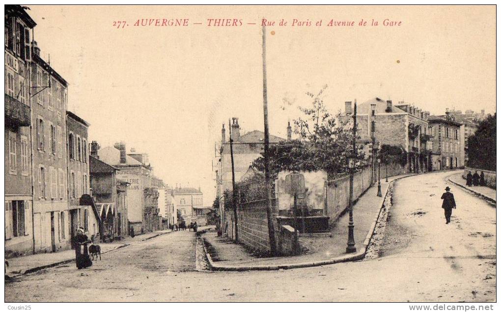 63 THIERS - Rue De Paris Et Avenue De La Gare - Thiers