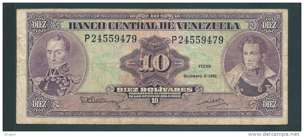 10  BOLIVARES  Del  VENEZUELA   /  Anno 1992. - Venezuela