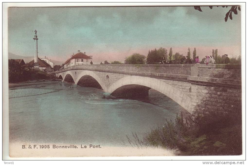 CPA Colorisée De Bonneville (Haute Savoie): Le Pont - Bonneville