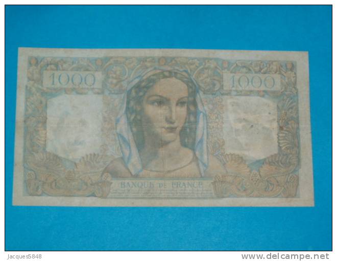 1000 Fr Minerve Et Hercule Du 9-1-1947 - Date Rare TTB - N° 50404 - D.370 épinglages - Plis - Une Petite Coupe à Gauche - 1 000 F 1945-1950 ''Minerve Et Hercule''