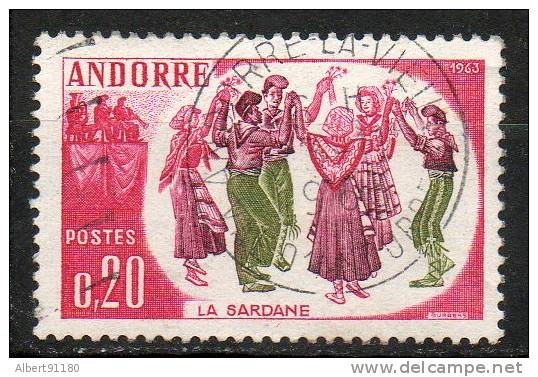 ANDORRE 20c Lilas Rose Violet Brun Olive 1963 N°166 - Usados