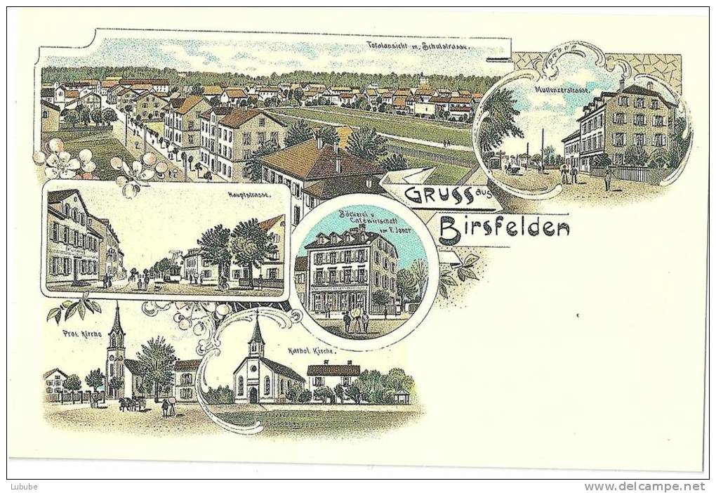 Birsfelden - Litho Um 1895  (Repro)         Ca. 1980 - Birsfelden