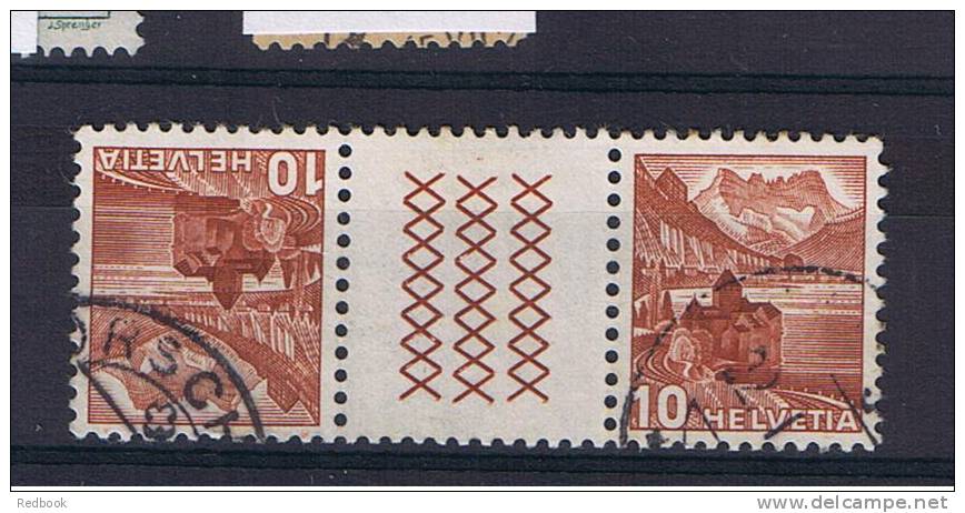 RB 832 - Switzerland Tete Beche Pair - 10c Landscapes Fine Used Stamps SG 373c - Tête-bêche