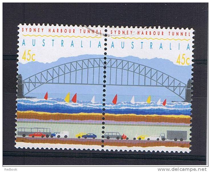 RB 832 - Australia 1992 - Sydney Harbour Tunnel - 45c Se-tenant Pair - Fine Used Stamps SG 1375b/1376b - Used Stamps