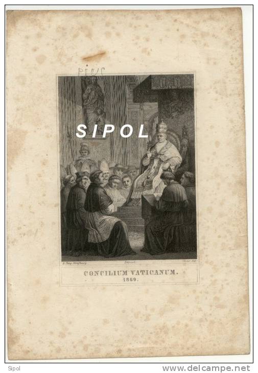 Gravure En L état A.Jung Strasbourg -Oster Del  Concilium Vaticanum 1869 - Autres & Non Classés