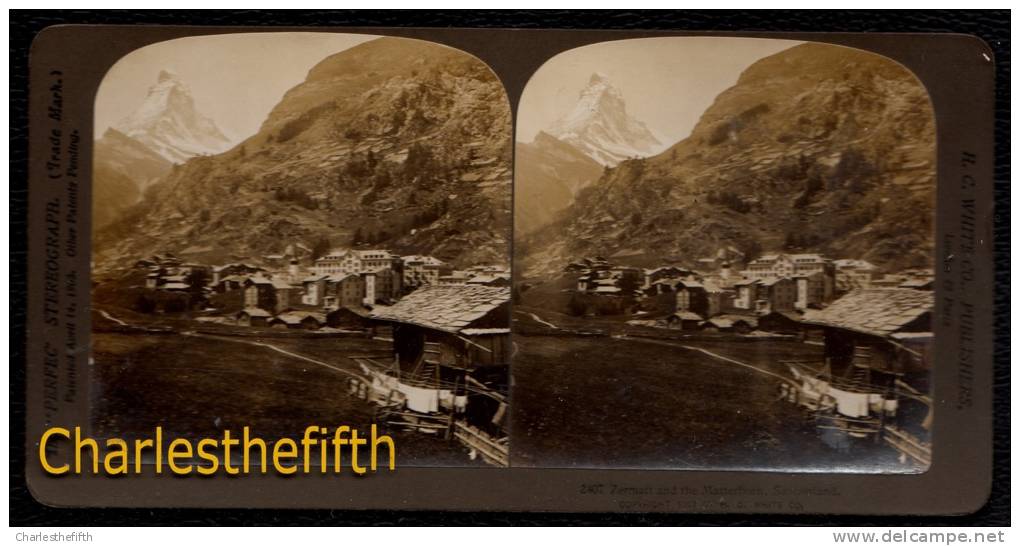 VUE STEREOSCOPIQUE !! - SUISSE - MATTERHORN - PERFECT CONDITION PARFAIT! - Fotos Estereoscópicas