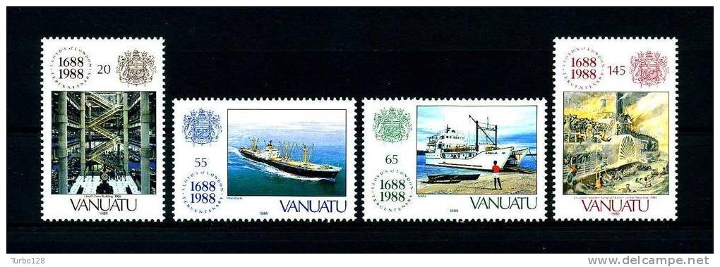 VANUATU 1988  N° 810/813 **  Neufs,  Ier Choix. Sup. Cote: 7.25 €  (Bateaux, Boats, Ships. Lloyd) - Vanuatu (1980-...)