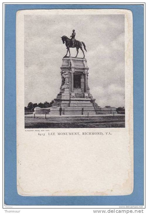 RICHMOND  -  LEE  MONUMENT  -  CARTE PRECURSEUR  - - Richmond