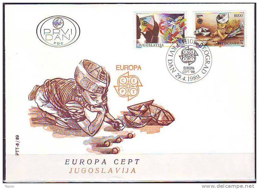 YUGOSLAVIA - JUGOSLAVIJA  - FDC - EUROPA-CEPT -  CHILDREN'S MARBLES - 1989 - Other & Unclassified