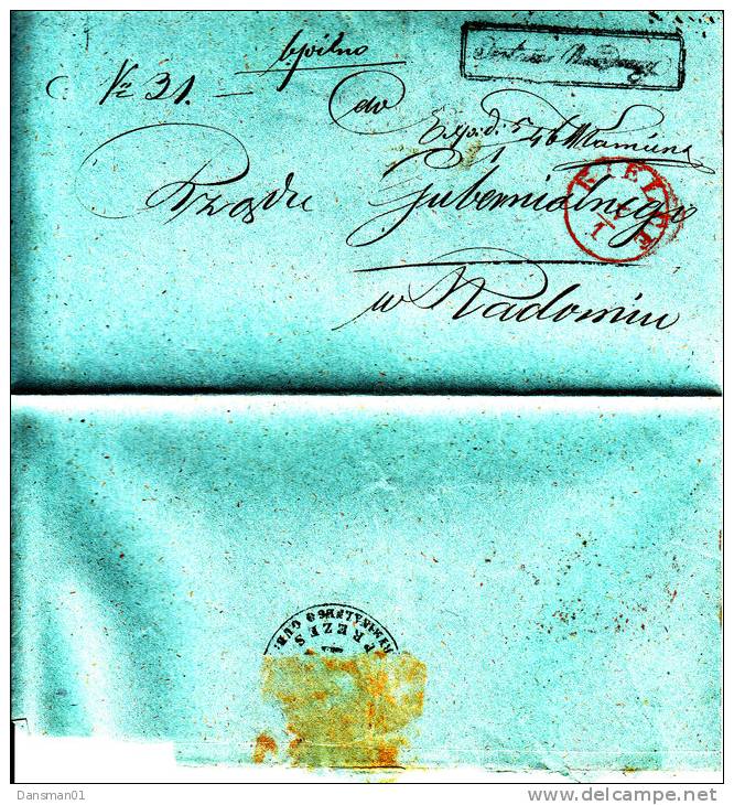 Poland Prephilatelic Cover KIELCE 1846 In Red To Radom Type 124F - ...-1860 Voorfilatelie