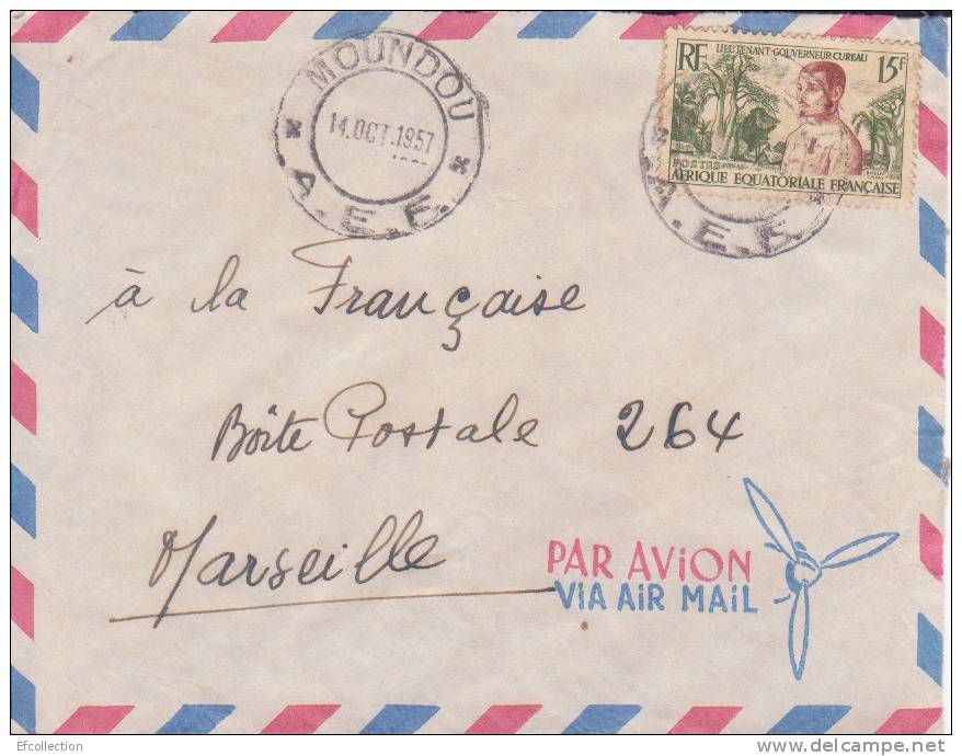 Moundou Tchad Afrique Colonie Française Devant De Lettre Par Avion Pour Marseille Marcophilie - Briefe U. Dokumente