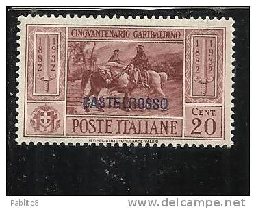 CASTELROSSO 1932 GARIBALDI 20 C MNH - Castelrosso