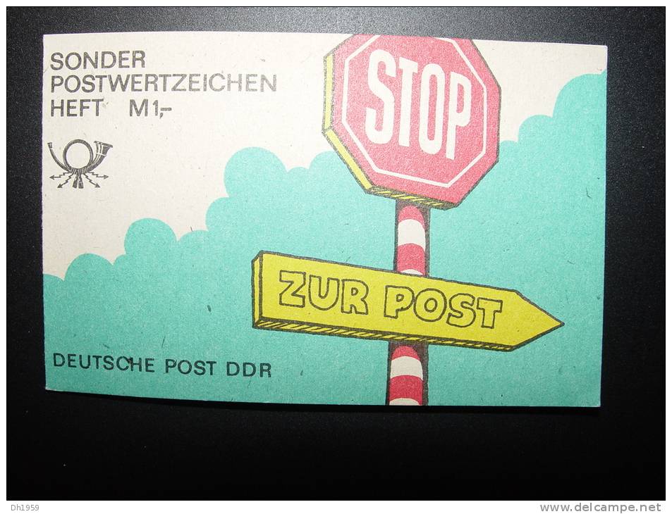 DDR ALLEMAGNE ORIENTALE  CARNET  BOOKLET   ** COUVERTURE PANNEAU CIRCULATION STOP DIRECTION POSTE  TIMBRES LEUSCHNER - Carnets