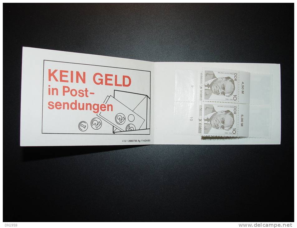 DDR ALLEMAGNE ORIENTALE  CARNET  BOOKLET   ** COUVERTURE BATIMENTS  TIMBRES LEUSCHNER - Postzegelboekjes