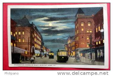 - Virginia > Newport News  Night View With Trolleys   1918  Cancel-- Ref 401 - Newport News