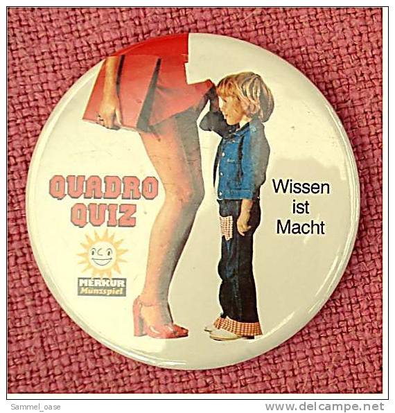 Button Merkur Münzspiel - Wissen Ist Macht - 75 Mm Groß - Games