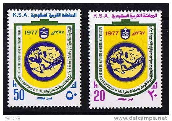 1977 International Symposium On Arabian History  Map  Michel 644-5  MNH ** - Saudi-Arabien