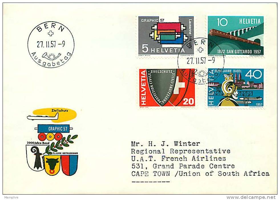 1957  Timbres De Propagande  Oblitération Allemande Zum 328-331 - FDC