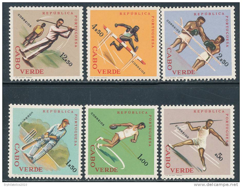 CAPE VERDE 1962 SPORTS INCLUDING GOLFING/GOLF SC# 320-325 VF MNH - Cape Verde