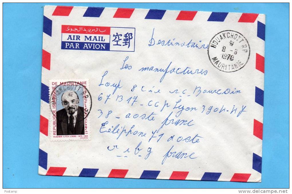 MARCOPHILIE-lettre -mauritanie- Cad-1970-stampsN°275-LENINE - Mauritanie (1960-...)