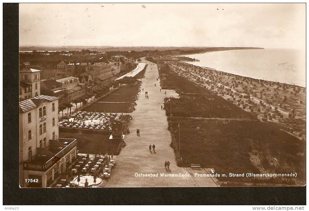 440. Germany, Ostseebad Warnemunde - Promenade M. Strand ( Bismarckpromenade ) Real Echte Photo - Rostock