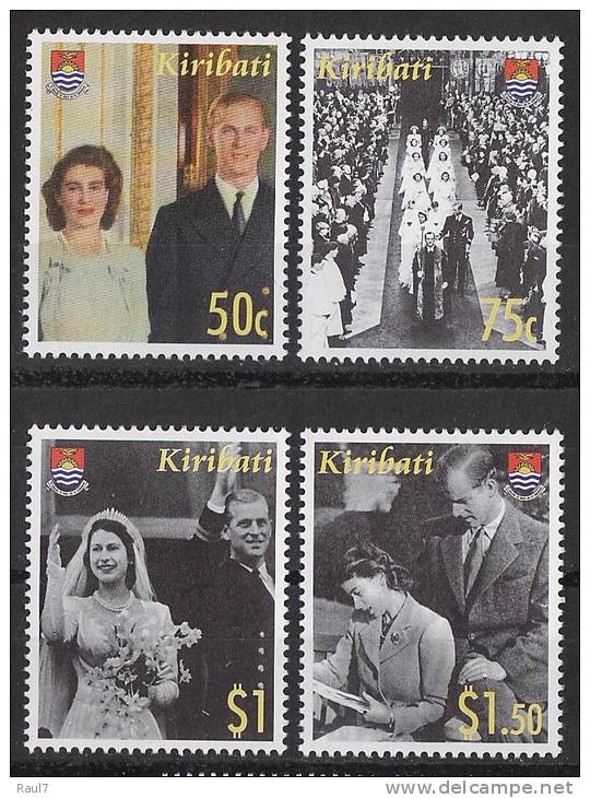 KIRIBATI - 2007 - Noces De Diamant Couple Royal - 4v Neuf ** // Mnh - Kiribati (1979-...)