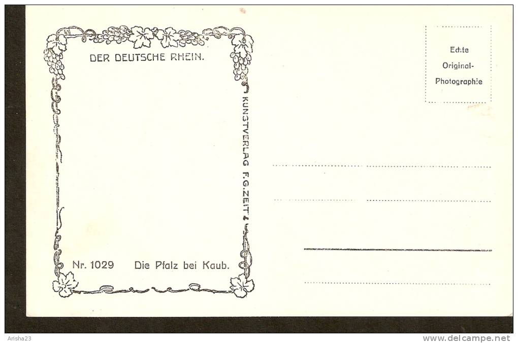 440. Germany, Die Platz Bei Kaub - Original Real Echte Photo Postcard - F.G. Zeitz - Kaub