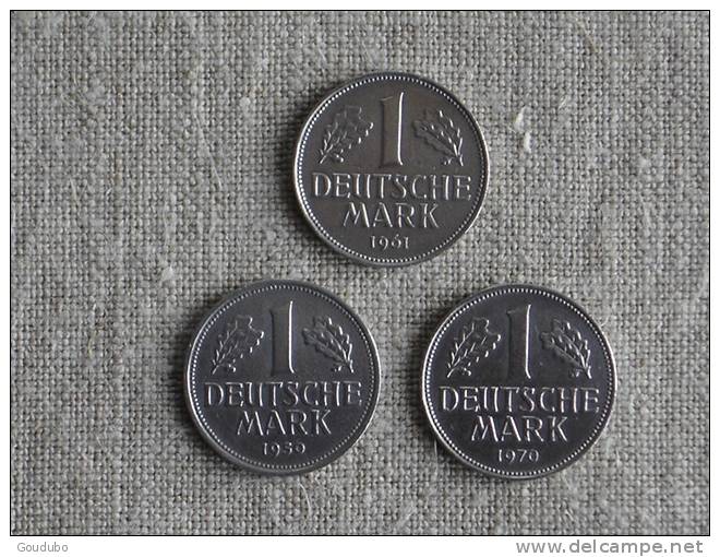 3 Pièces De 1 Mark 1950 G - 1961 D - 1970 D . Voir Verso. - 1 Marco