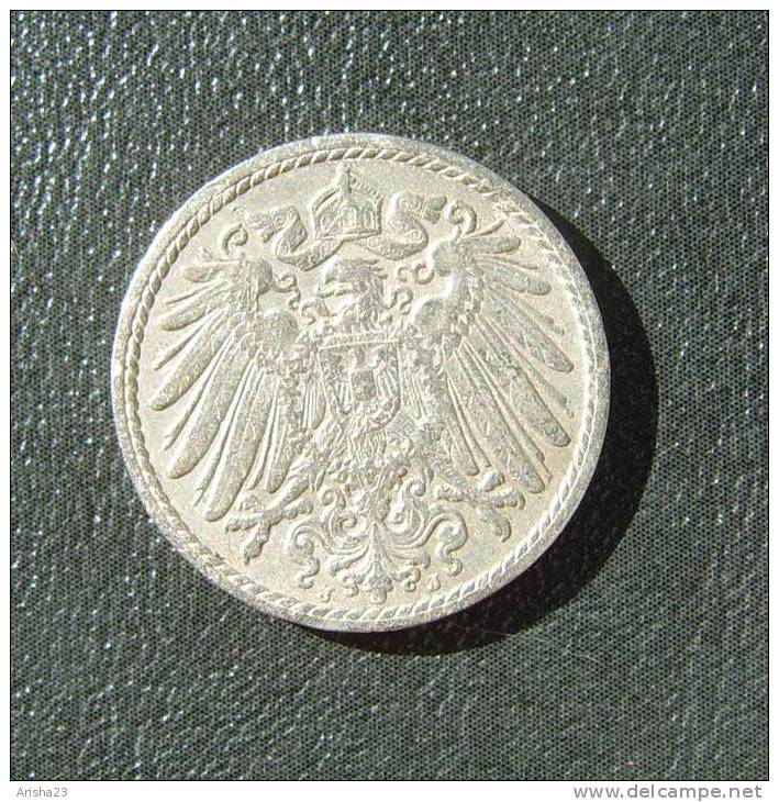 Id.D18-J. Germany, 5 PFENNIG 1908 J  - Wilhelm II - 5 Pfennig