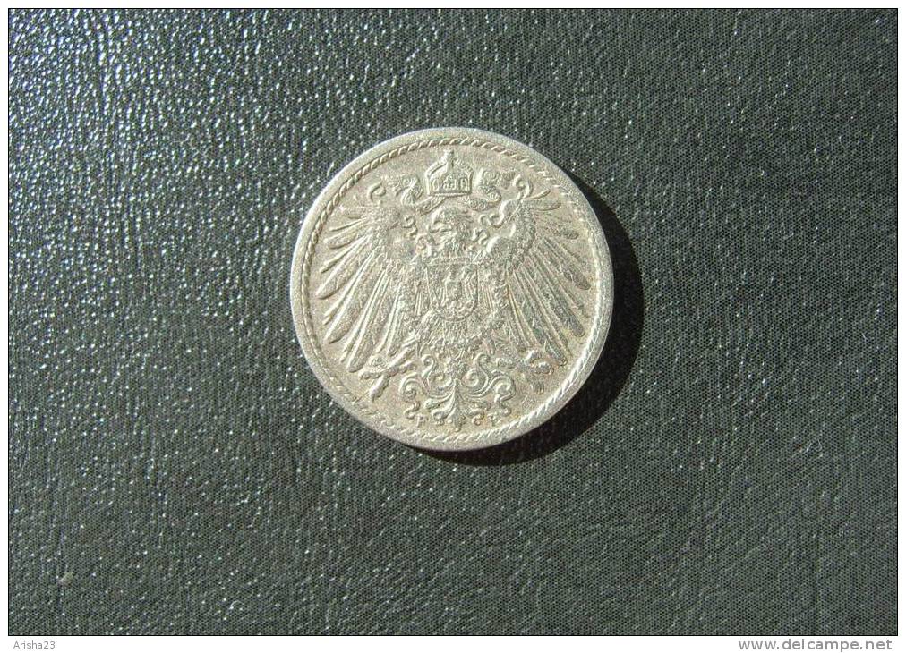 Id.D18-F. Germany, 5 PFENNIG 1908 F  - Wilhelm II - 5 Pfennig