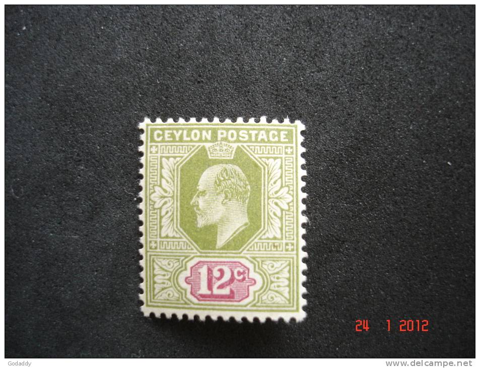 Ceylon  1903  K.Edward VII    12 Cents        SG270    MH - Ceylon (...-1947)