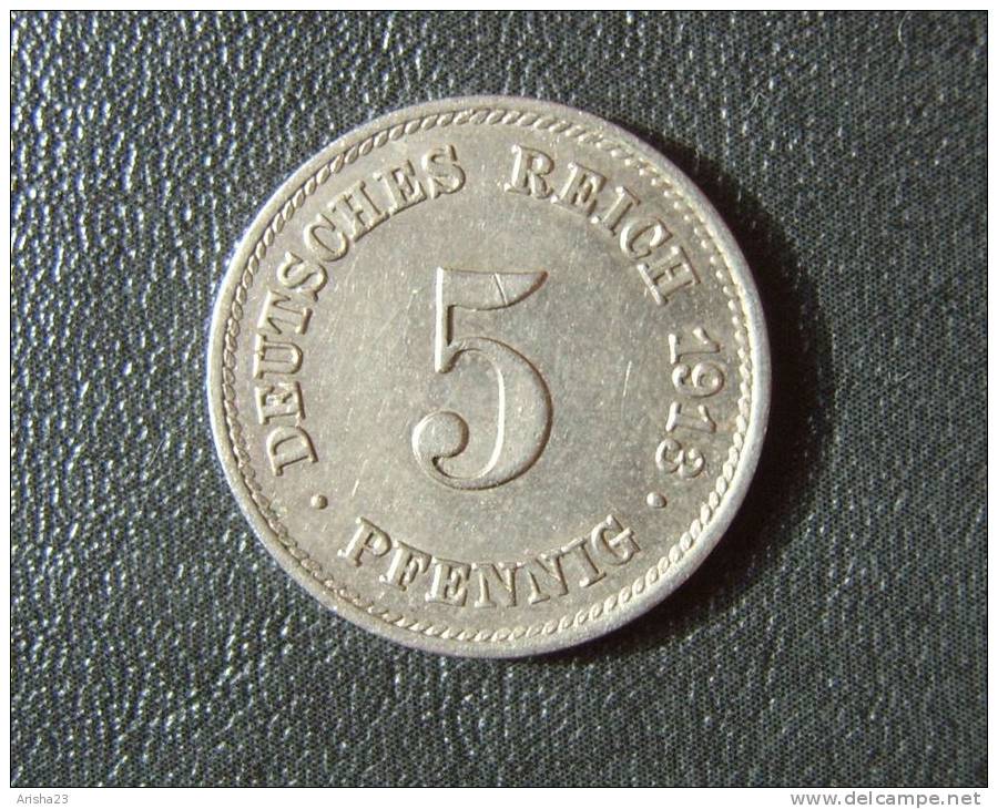 Id.D23-E. Germany, 5 PFENNIG 1913 E - Wilhelm II - 5 Pfennig