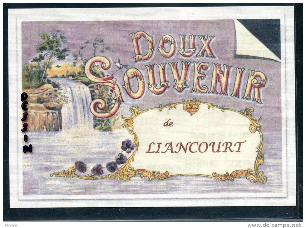 60  LIANCOURT  .. ..Carte Souvenir ..... Dessin Fusain ..... Edition Luxe - Liancourt