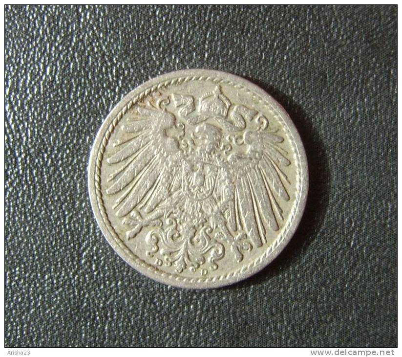 Id.D17-D. Germany, 5 PFENNIG 1907 D - Wilhelm II - 5 Pfennig