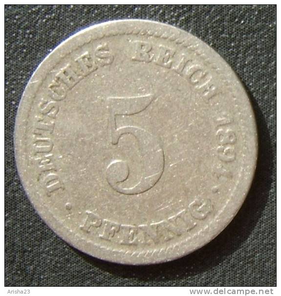 Id.D07-D. Germany, 5 PFENNIG 1894 D - Wilhelm II - 5 Pfennig
