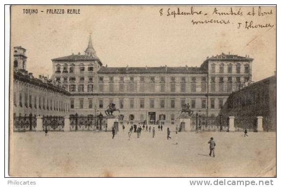 TORINO  -  TURIN  Palazzo Reale  - Carte à Dos Simple (1905)  -  Tampon Du Grand Hôtel  Avec Ascenseur! - Andere Monumenten & Gebouwen