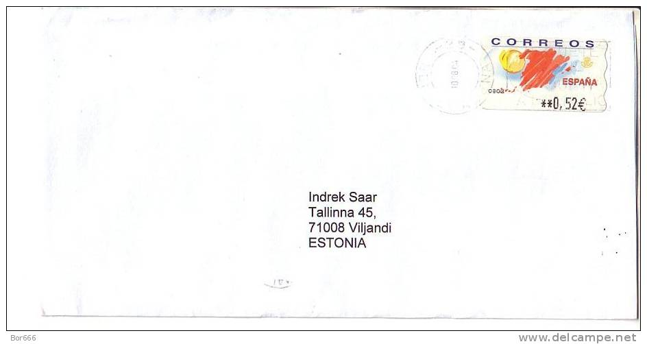 GOOD SPAIN Postal Cover To ESTONIA 2004 - Good Stamped: Automat Stamp 0,52 - Tourism - Storia Postale