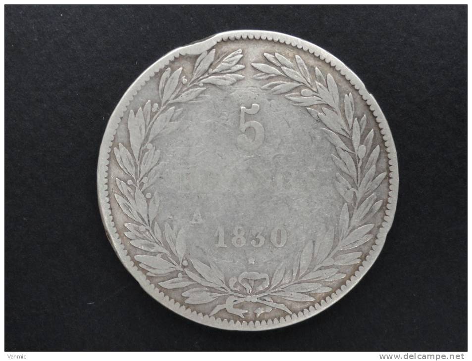 1830 A - 5 Francs TYPE TIOLER Avec Le I - Tranche En Relief - Louis Philippe I - Argent - 5 Francs