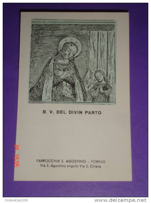 B.V. Del DIVIN PARTO - Parrocchia S.Agostino TORINO - Santino - Images Religieuses