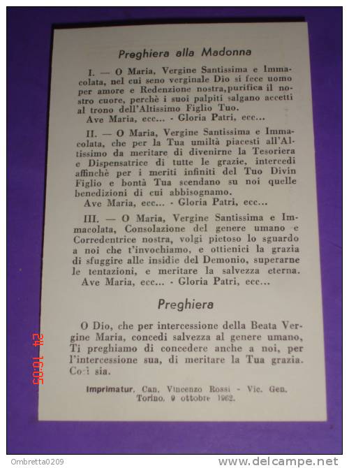 B.V. Del DIVIN PARTO - Parrocchia S.Agostino TORINO - Santino - Images Religieuses