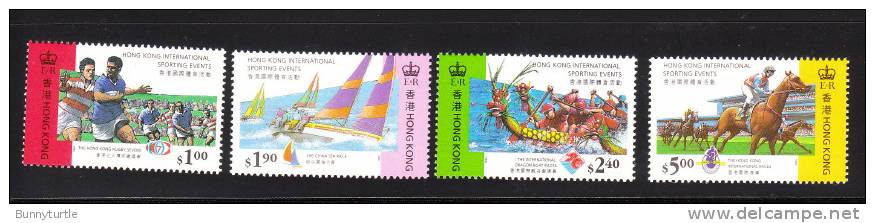 Hong Kong 1995 Int´l Sporting Events Rugby Horse Dragon Boat Races MNH - Neufs