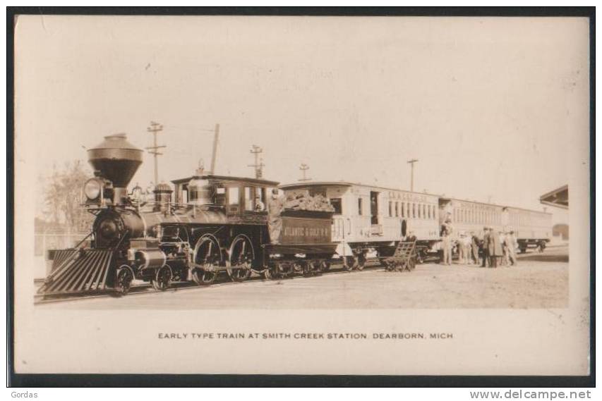 United States - Michigan - Dearborn - Early Type Train At Smith Creek Station - Dearborn