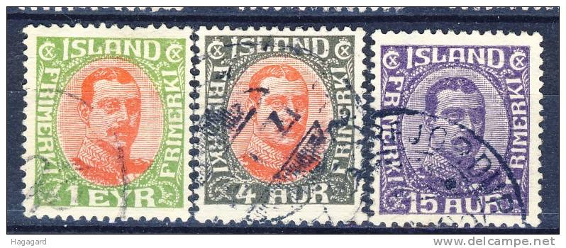 #D1531. Iceland 1920. Michel 83,85,90. Used(o) - Usati