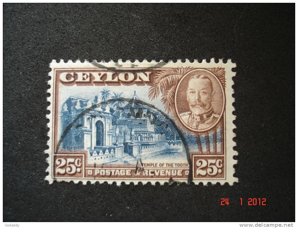 Ceylon  1935  K.George V    25 Cents       SG376    Used - Ceylon (...-1947)