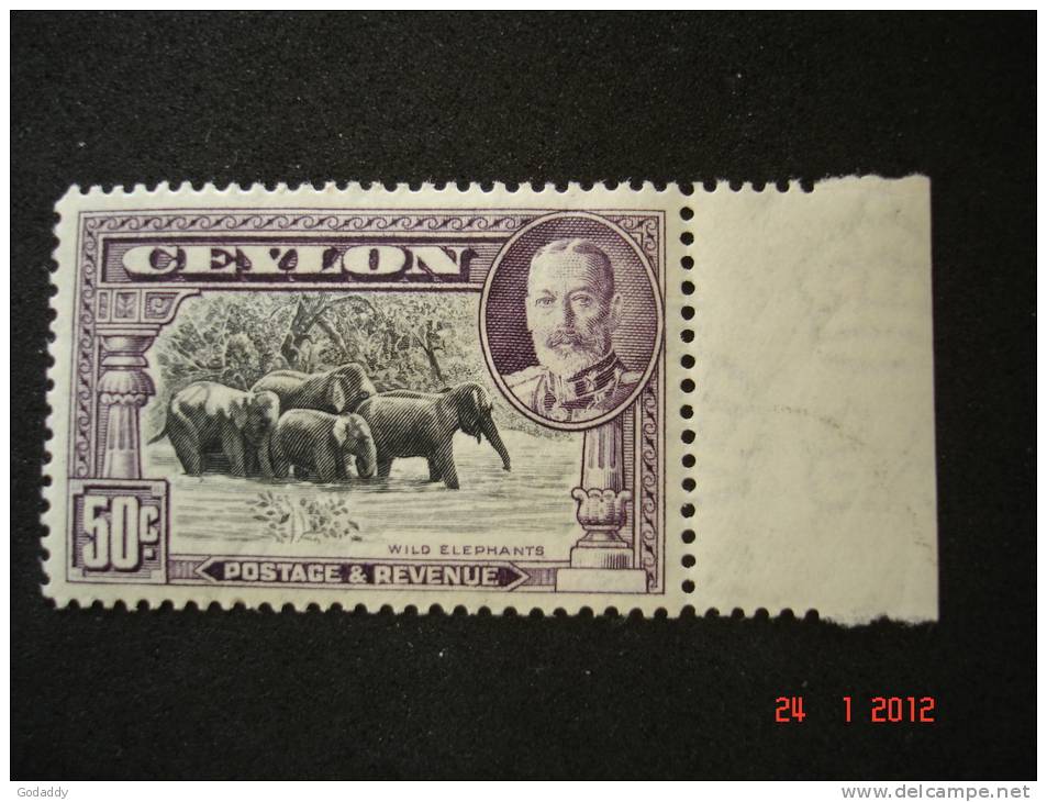 Ceylon  1935  K.George V    50 Cents       SG377    MH - Ceylon (...-1947)
