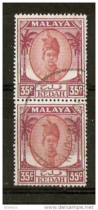 MALAYA KEDAH 1952 35c IN FINE USED VERTICAL PAIR SG 85b Cat £3 - Kedah