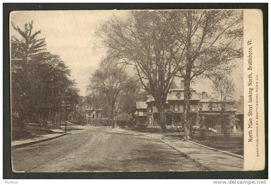 NORTH MAIN STREET LOOKING NORTH, BRATTLEBORO , VT.  ,OLD POSTCARD - Other & Unclassified