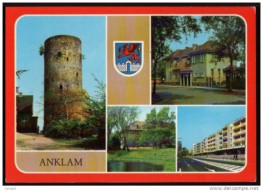 AK Anklam: Pulverturm, Lilienthal-Museum,Krankenhaus,Neubauten Steinstraße, 1982 - Anklam