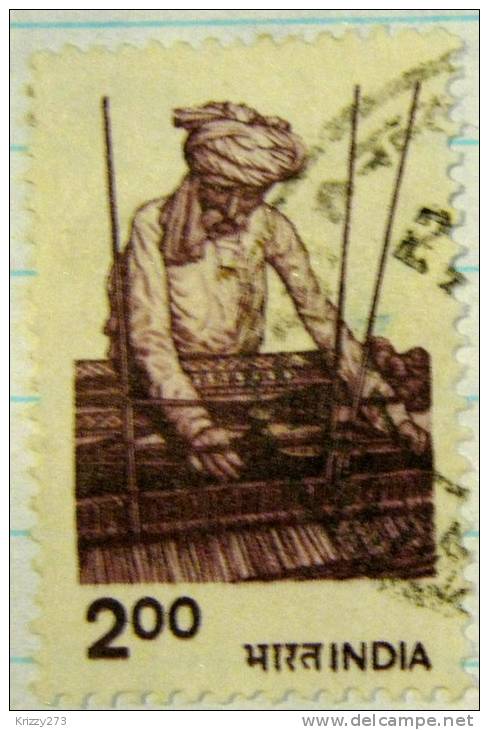 India 1980 Man At Loom 2r - Used - Nuevos